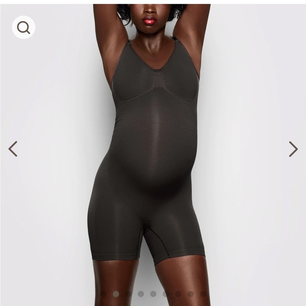 SKIMS Maternity Shapewear Bodysuit in Charcoal